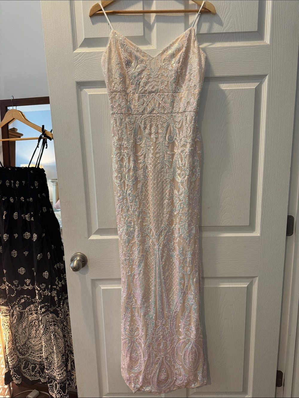 David's Bridal Jules & Cleo prom dress Sequin Spaghetti-Strap Maxi Dress